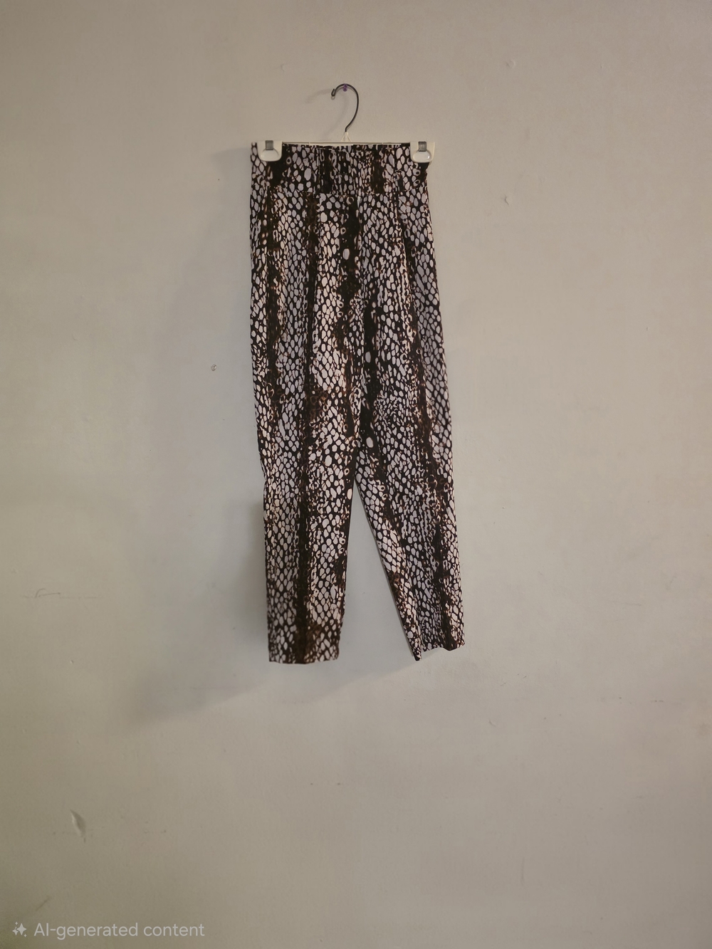 SHEIN Black and Brown Snake-Print Pants